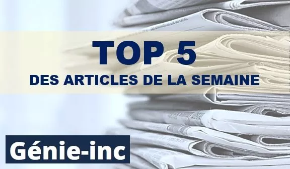 Top 5 des articles les plus lus de la semaine Top 5 des articles les plus lus de la semaine
